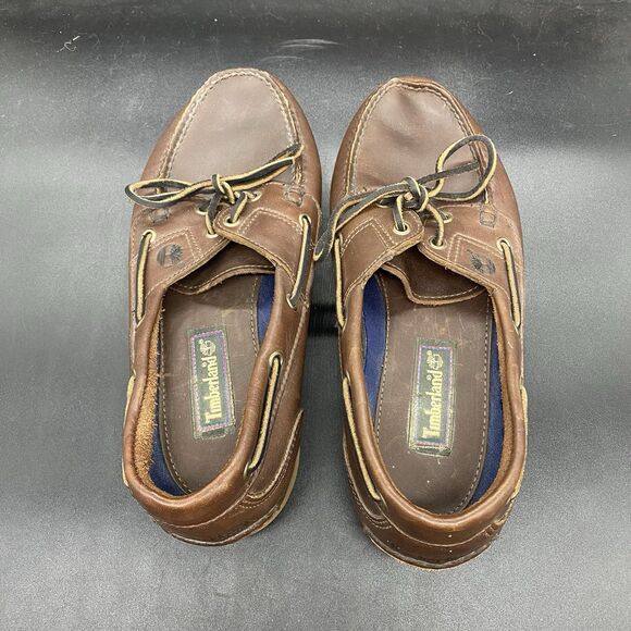 Vintage Timberland 2-eye Boat Shoes Loafers Mens Sz 10.5 M Brown Leather 28021 - Picture 5 of 8